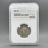 Estate 0.9 Fine Silver 1917 Type 2 Standing Liberty Quarter NGC VG 10
