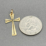 Estate 14K Y Gold 34.5mm Cross Pendant