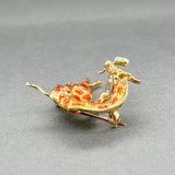 Estate 14K Y Gold Enamel Giraffe Pin