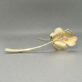 Estate 18K Y Gold 0.02ctw J/I1 Diamond Flower Pin