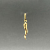 Estate 18K Y Gold 24.6mm Italian Horn Pendant