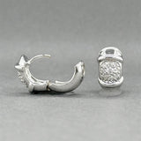 Estate 14K W Gold 0.19ctw Diamond Huggie Earrings