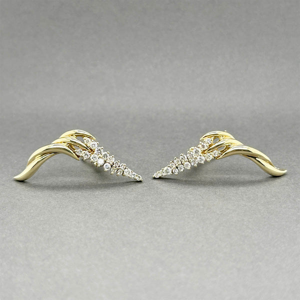 Estate Jose Hess 18K Y Gold 0.92ctw Diamond Earrings