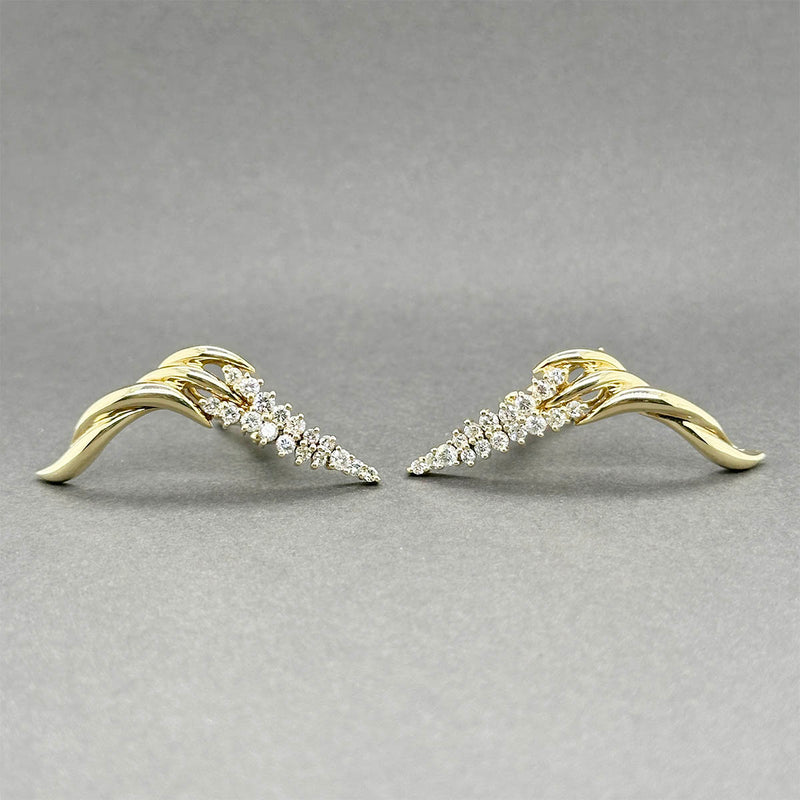 Estate Jose Hess 18K Y Gold 0.92ctw Diamond Earrings
