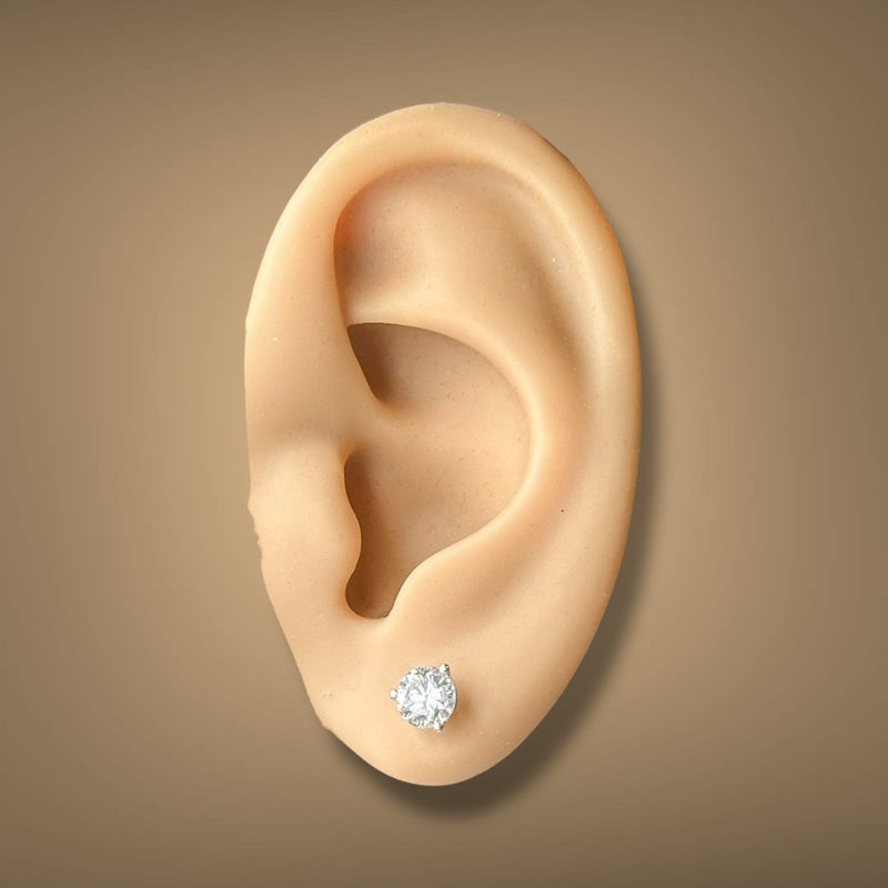 14K W Gold 1.00ctw F/VS1 Lab-Created Diamond Martini Set Earrings