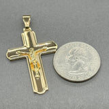 Estate 18K Y Gold 47.8mm Crucifix Pendant