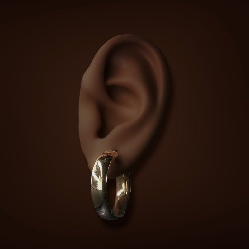 Estate 14K Y Gold 25.43mm Hoop Earrings