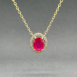 Estate 14K Y Gold 1.44ct Ruby & 0.18ctw Diamond Pendant