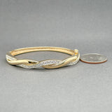 Estate 14K Y Gold 0.77ctw G/VS2-SI1 Diamond Twisted Bangle Bracelet