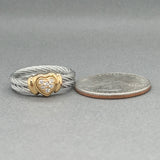 Estate Charriol STST 18 0.08ctw H/VS2 Diamond Heart Ring
