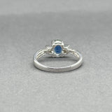 Estate 14K W Gold 0.84ct Sapphire & 0.11ctw Diamond Ring
