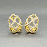 Estate David Yurman 18K Y Gold 1.20ctw G-H/VS2-SI1 Diamond Lattice Earrings