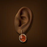 Estate 14K Y Gold 7.20ctw Amber Drop Earrings