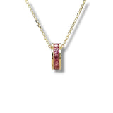 14K Y Gold 0.39ctw Purple Tourmaline Rondell Pendant
