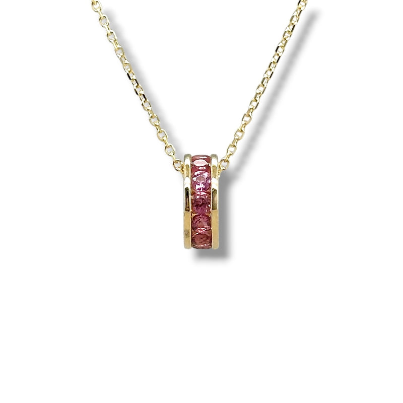 14K Y Gold 0.39ctw Purple Tourmaline Rondell Pendant