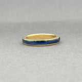 Estate 18K Y Gold Blue Enamel Ring