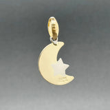 Estate 14K TT Gold Moon & Star Pendant