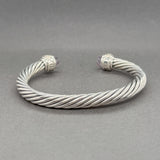 Estate David Yurman SS 4.52ctw Amethyst & 0.30ctw Diamond Cable Classic Cuff Bracelet