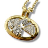 YGP Sterling Oval Pendant with 0.95ctw  E/VS1 Lab Created Diamonds