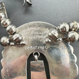 Estate Griffin Tsabetsaye SS Turquoise Squash Blossom Necklace