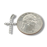 14K W Gold 0.30ctw G/I1 Shared Prong Diamond Cross