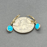Estate 14K Y Gold Faux Turquoise Drop Earrings