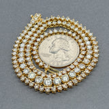 Estate 14K Y Gold 9.93ctw I-J/SI1-I1 Diamond Riviere Tennis Necklace