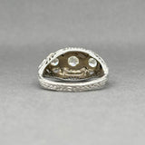 Estate Art Deco 18K W Gold 0.39ctw Diamond & 0.16ctw Sapphire Ring