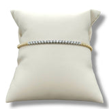 14K Y Gold 0.43ctw G/SI2 Diamond Beaded Bangle Bracelet with Lock