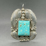 Estate Herbert Tsosie SS Turquoise Pendant