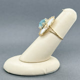 Estate 14K Y Gold 10.67ctw Agate & Blue Topaz Ring