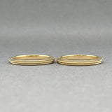 Estate 18K Y Gold 4.35mm Set of 2 Milgrain Rings