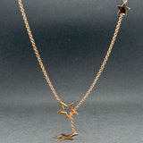 Estate 18K R Gold Star Lariat Necklace