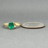 Estate 14K Y Gold 0.74ct Emerald & 0.04ctw Diamond Ring