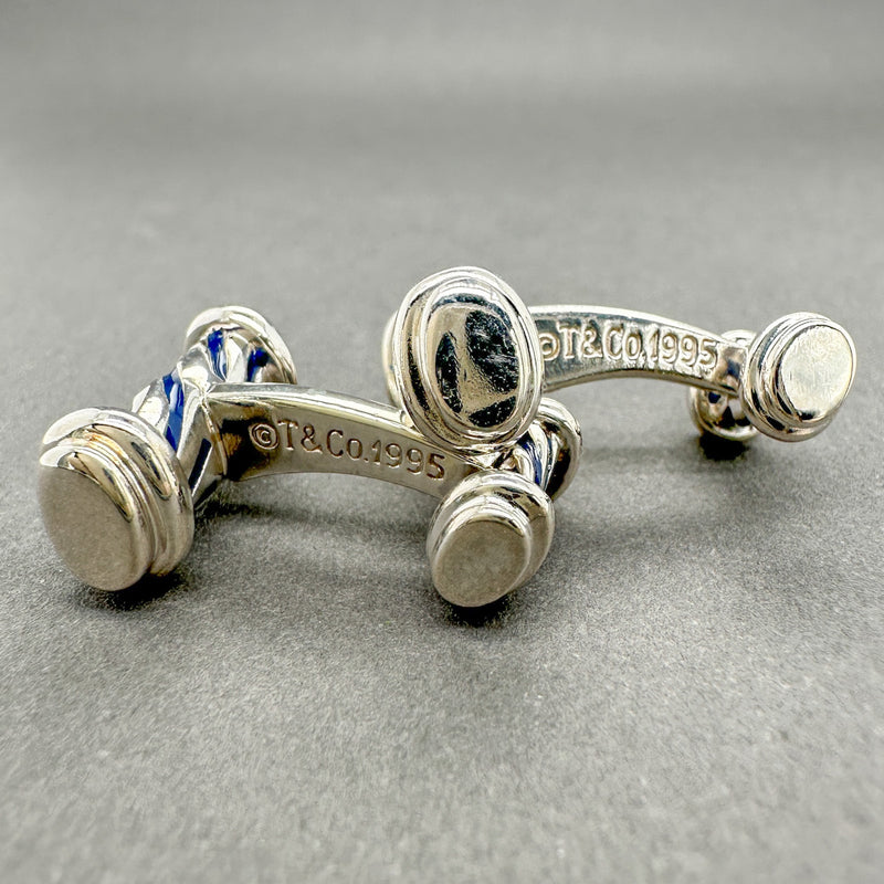 Estate Tiffany & Co. SS Vintage Swirl Column Cufflinks