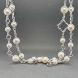 Estate David Yurman SS Freshwater Pearl Station 40.5” Necklace