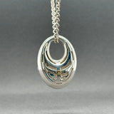 Estate Movado SS 18 3.56ct Blue Topaz Pendant
