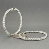 Estate 14K W Gold 8.36ctw H-I/SI2-I1 Diamond In/Out Hoop Earrings