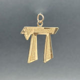 Estate 14K Y Gold 30.6mm Chai Pendant