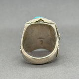 Estate SS Turquoise Feather Ring