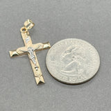 Estate 14K TT Gold 36.2mm Crucifix Pendant