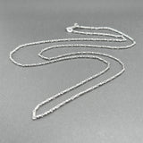 Estate 14K W Gold 1.50mm 24” Bar Link Chain