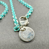 Estate Tiffany & Co. SS Blue Enamel Sparkle Chain