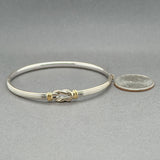 Estate 18K TT Gold Knot Bangle Bracelet