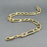 Estate 14K Y Gold 7.2mm Figaro Bracelet
