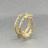 Estate 14K Y Gold Twisted Hoop Earrings