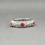 Estate Judith Ripka SS Ruby & CZ Diamonique Ring