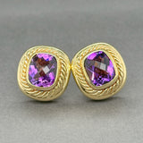 Estate David Yurman 18K Y Gold 11.74ctw Amethyst Albion Earrings