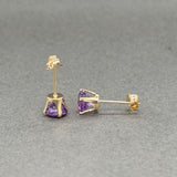 Estate 14K Y Gold Amethyst Stud Earrings