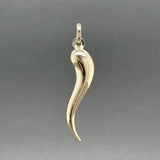 Estate 14K Y Gold 33.70mm Italian Horn Pendant